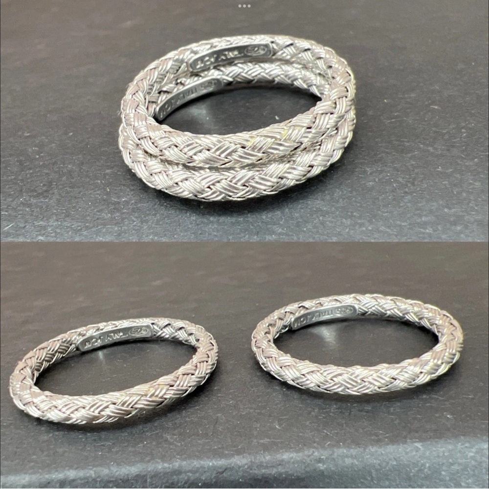 TWO (2) JCM Sterling Silver Woven Band Rings